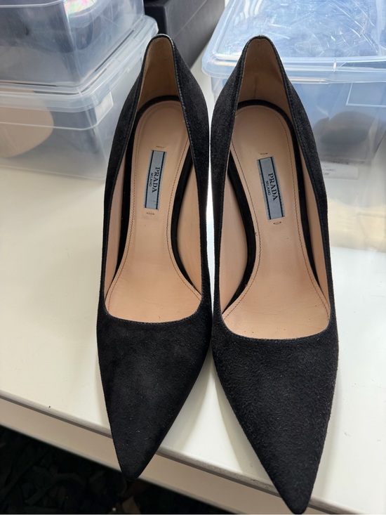 Prada Shoes - Prada Black Suede Pointed Pumps